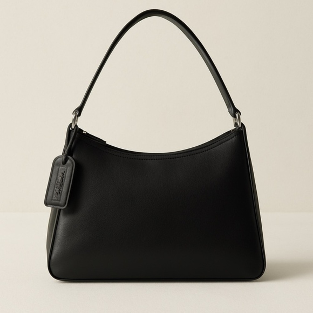 Aurielle Black Leather Shoulder Bag Handbag Card Case Key Chain 11.5x8.5"x4" NWT